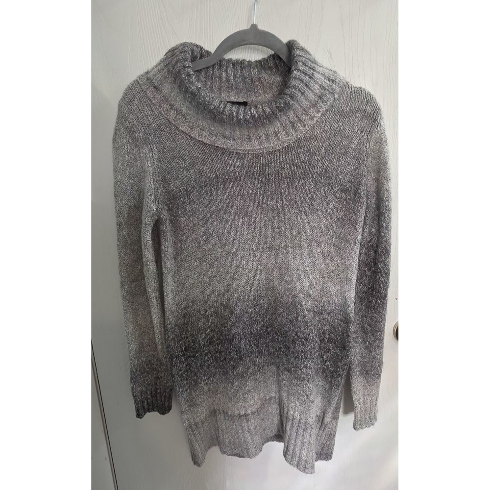 AB Studio Tunic/Sweater Dress Marled Gray Knit Stretch Medium comfy cozy preppy